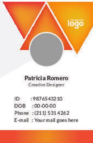 橙渐变工作证名片