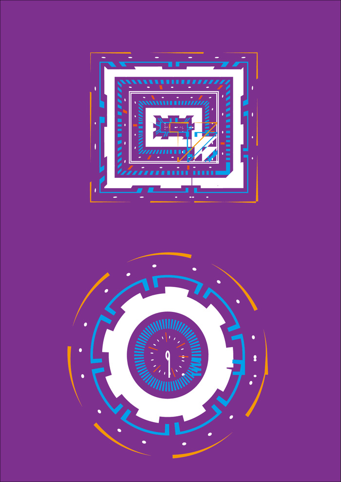 科技感素材ai矢量模版下载