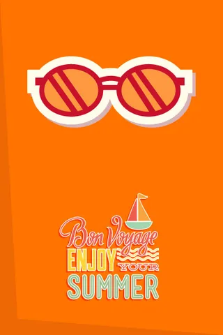 夏天海报矢量插画扁平风格