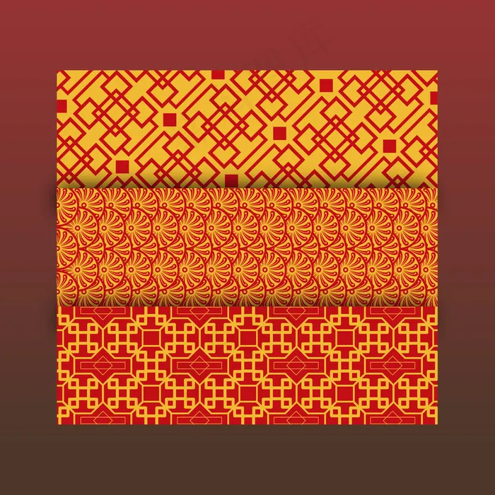 2022新年窗花底纹ai矢量模版下载