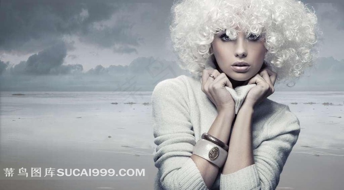 个性白发美女图片