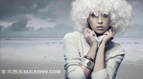 个性白发美女图片