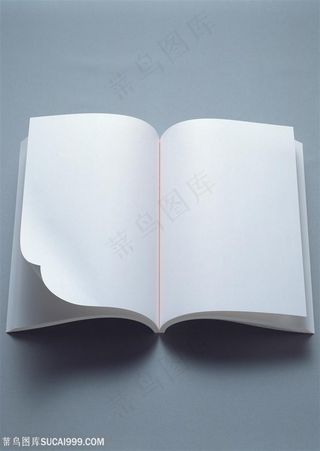 纸张特写-摊开的长方形本子卷起边角