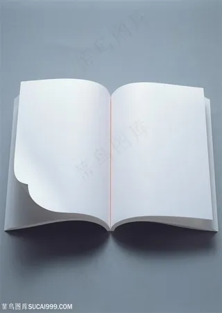 纸张特写-摊开的长方形本子卷起边角