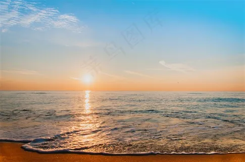 唯美沙滩黄昏景色