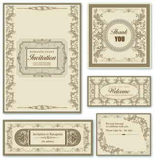 精美欧式花纹邀请函矢量素材