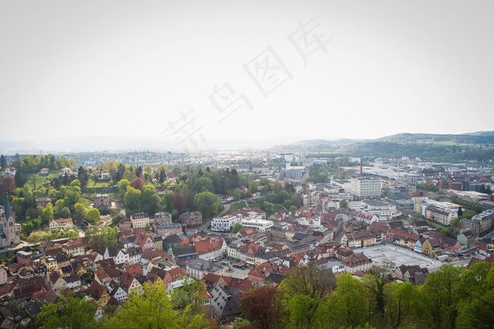 小镇建筑群摄影图片