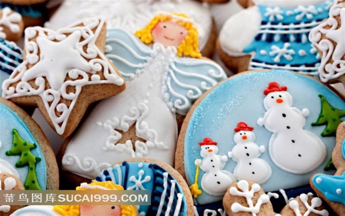 精美星星公主雪人圣诞节饼干素材