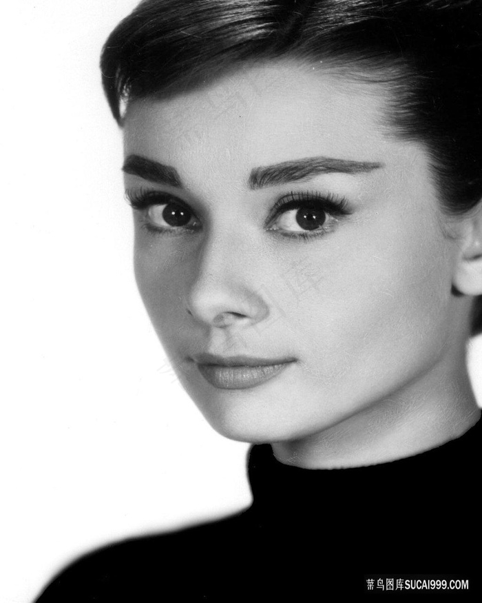 赫本时尚黑白装饰画