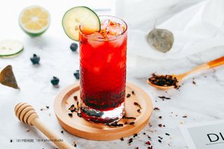 奶茶店水果茶饮品特饮高清图柠檬花茶