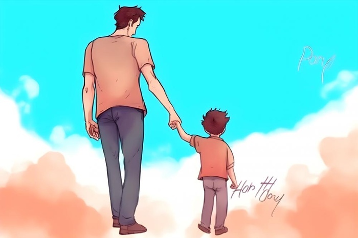 父亲爸爸和孩子牵手背景