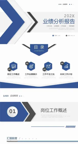 大气简约业绩分析报告工作汇报总结ppt