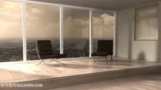 海景房窗户客厅风景画壁纸