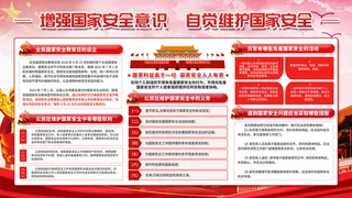 全民国家安全教育日科普社区公益背景展板海报PSD素材模板设计