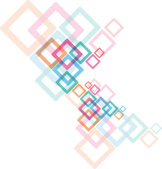 多彩方形大小环素材