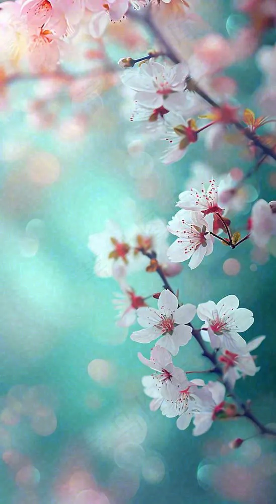 春天唯美清新白色鲜花樱花，文艺新鲜浪漫情人节摄影图(816x1488)