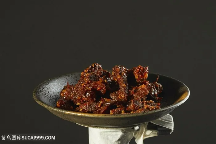 好吃的麻辣牛肉干高清图