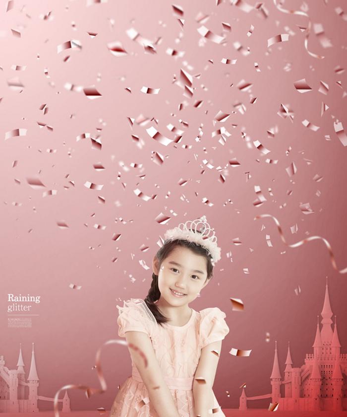 梦幻光晕水泡儿童相册摄影素材