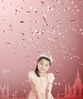 梦幻光晕水泡儿童相册摄影素材