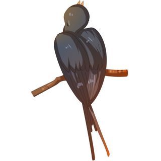 水彩手绘春季春天柳树柳条枝条小鸟小燕子元素PSD设计素材PNG图片