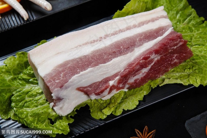 生鲜五花肉高清摄影图片