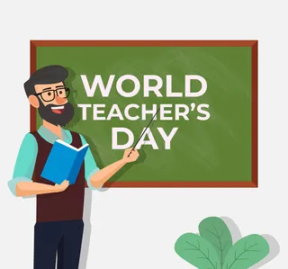 创意教师节讲课男子矢量素材