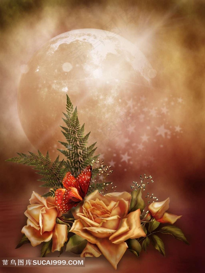 玫瑰花梦幻背景素材