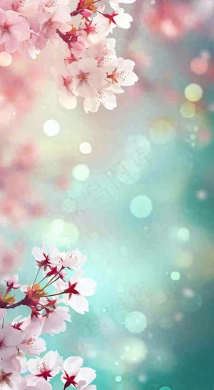 春天浪漫花朵白色樱花，立春春分惊蛰摄影图