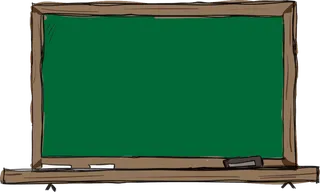 绿色书写板卡通简笔少儿兴趣班素材