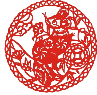 2022元旦新年剪纸鼠