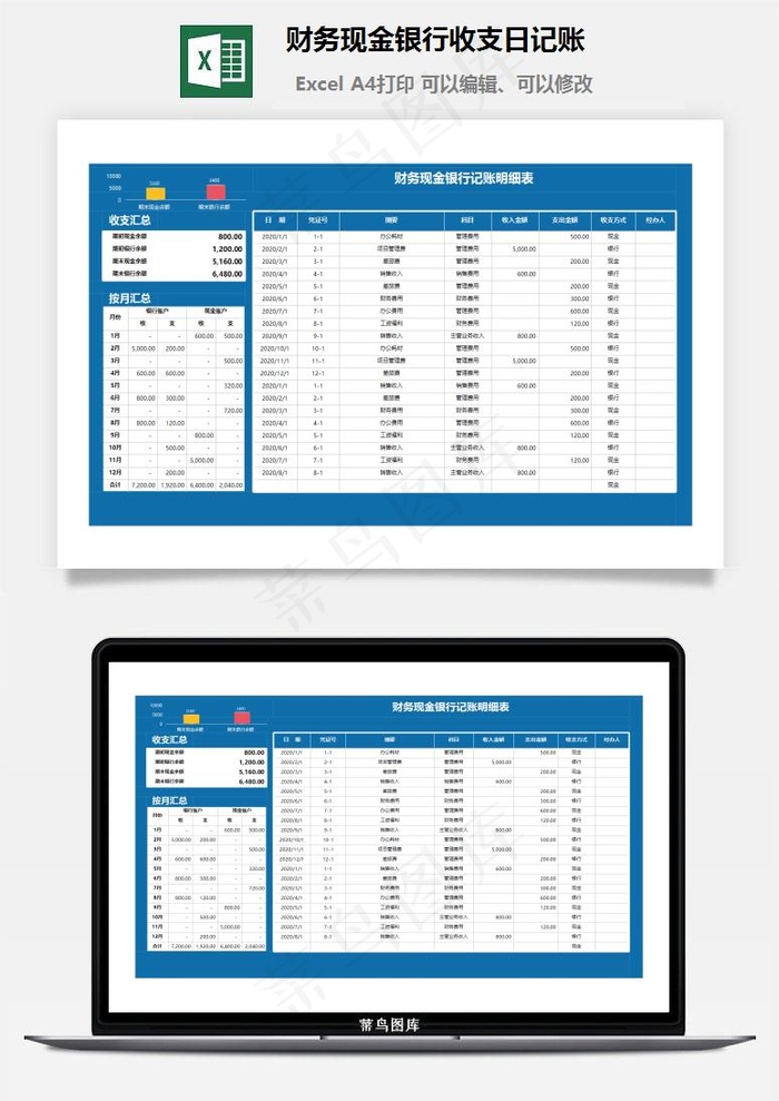 财务现金银行收支日记账