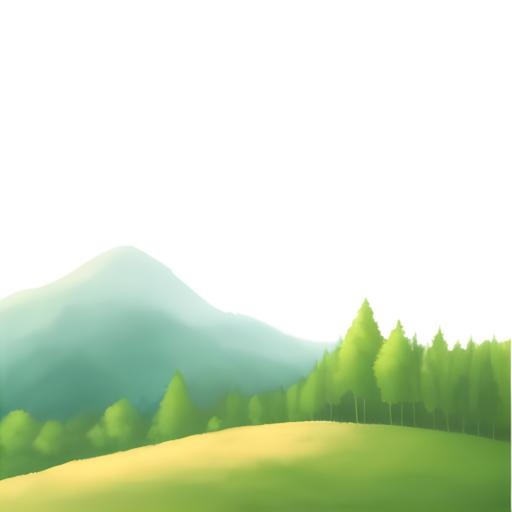 山坡草原森林绿色免抠