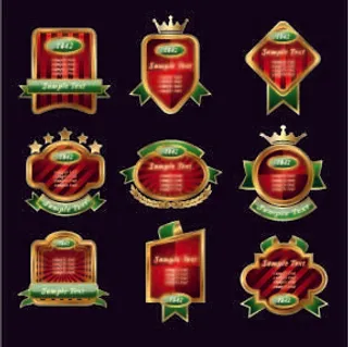 免抠彩色标签瓶贴