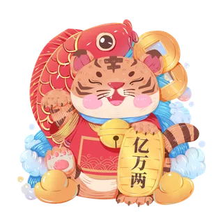 2022春节虎年新年锦鲤招财虎