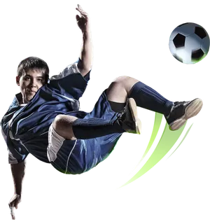 足球运动员踢球射门免抠