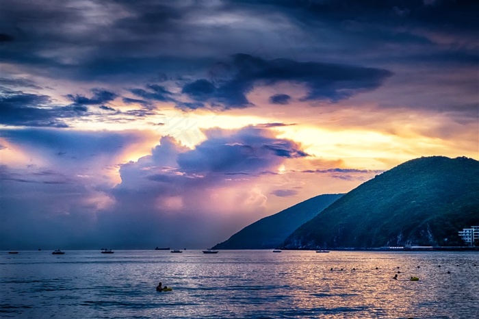 大海夕阳图片