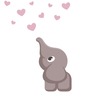 小象爱心卡通