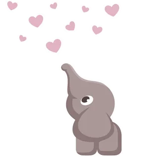 小象爱心卡通