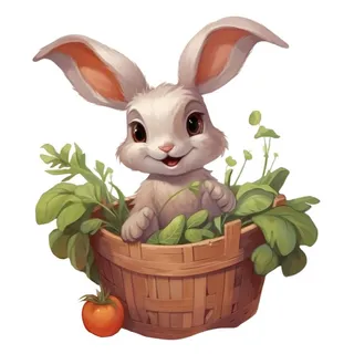 卡通动物兔子元素