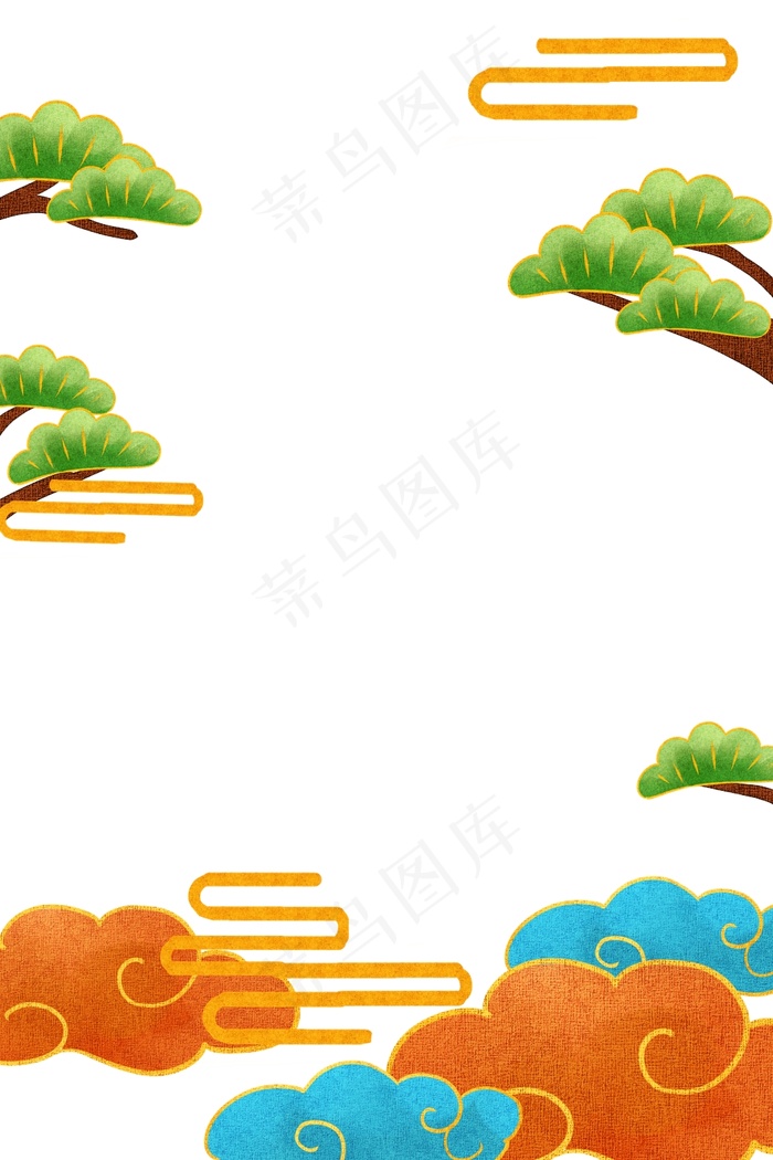 国潮手绘相框psd分层模板