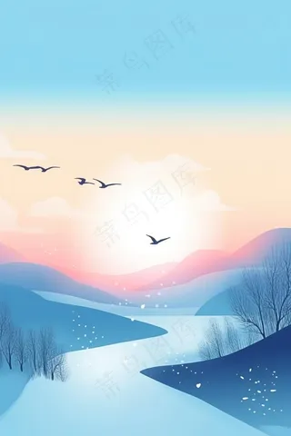 落日扁平山脉背景