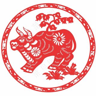 牛年剪纸 剪纸风元素