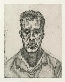 弗洛伊德手绘素描男士肖像