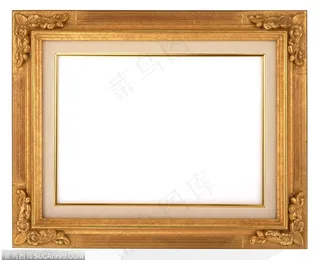 相框边框-欧式花纹四角蝴蝶装饰的边框