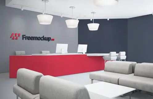 公司柜台logo标志样机