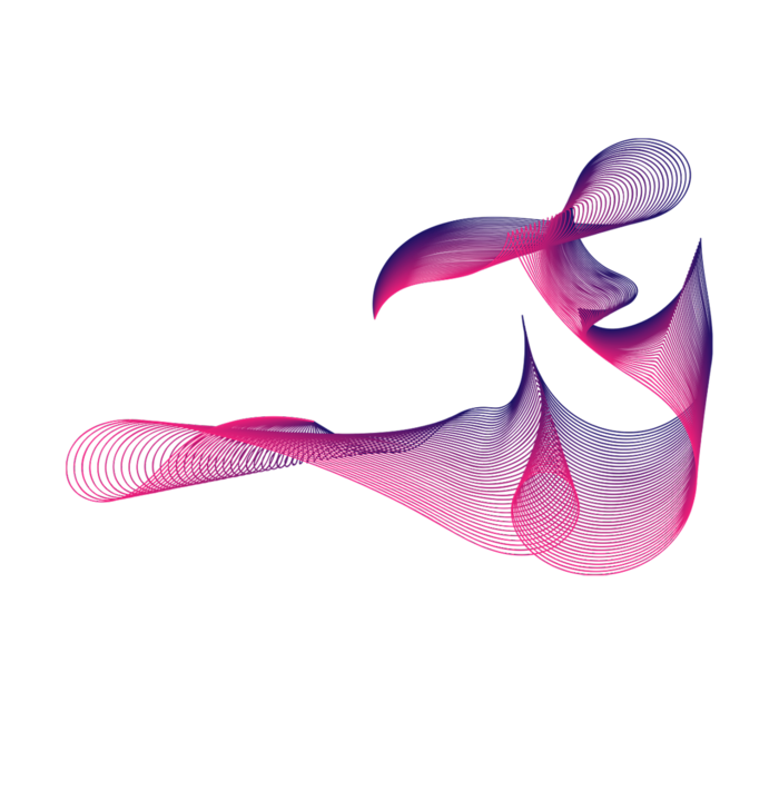 蓝红色波纹渐变线条科技电商免抠png