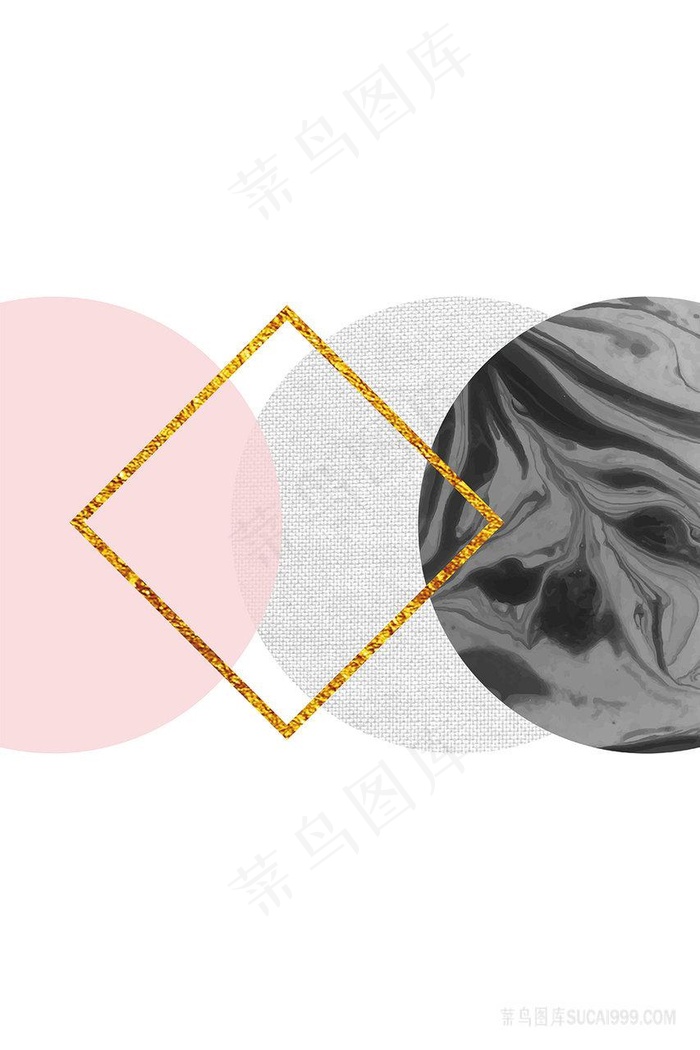 矢量圆时尚方块插画
