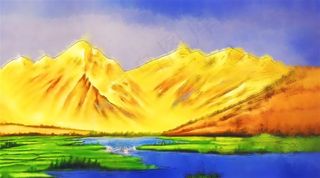 金山风水装饰画发财画壁画背景墙