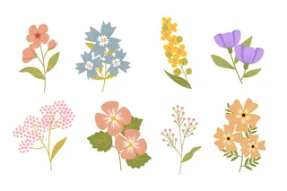 免抠清新简约花草植物素材