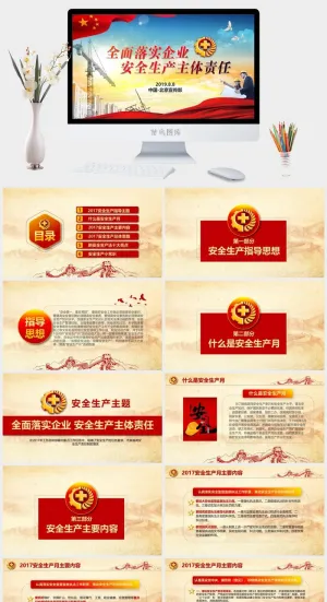 安全生产PPT模板预览图